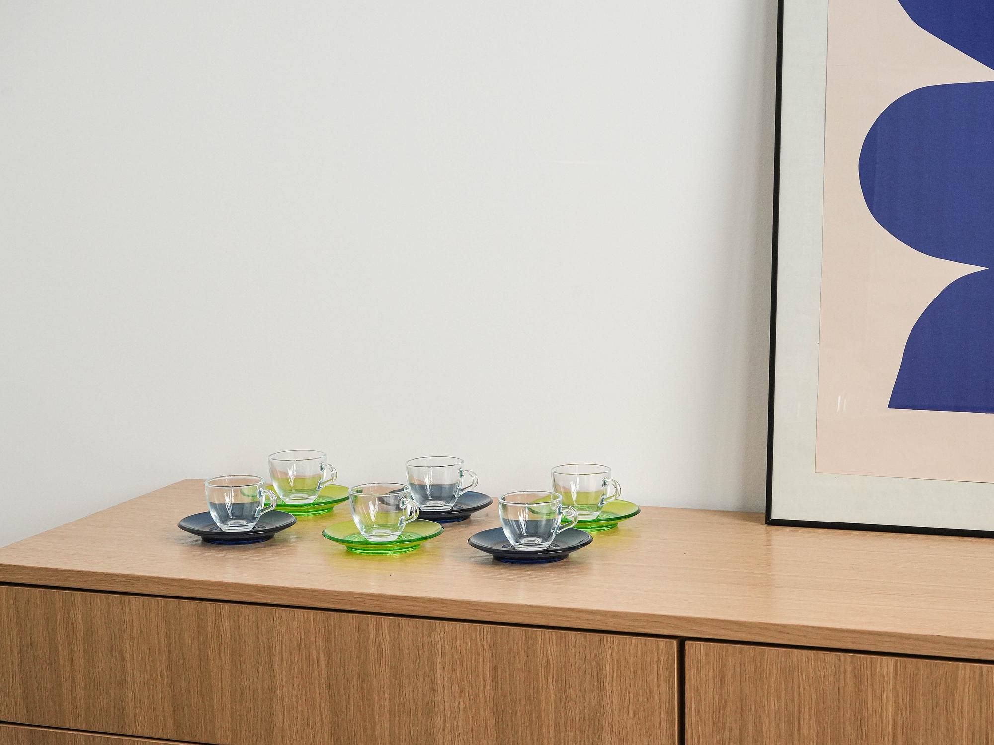 Glass Set Multicolored 1970s 1