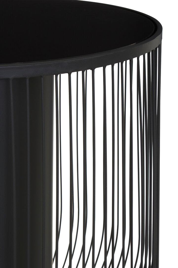 Trento Side Table Glass Top Black 2