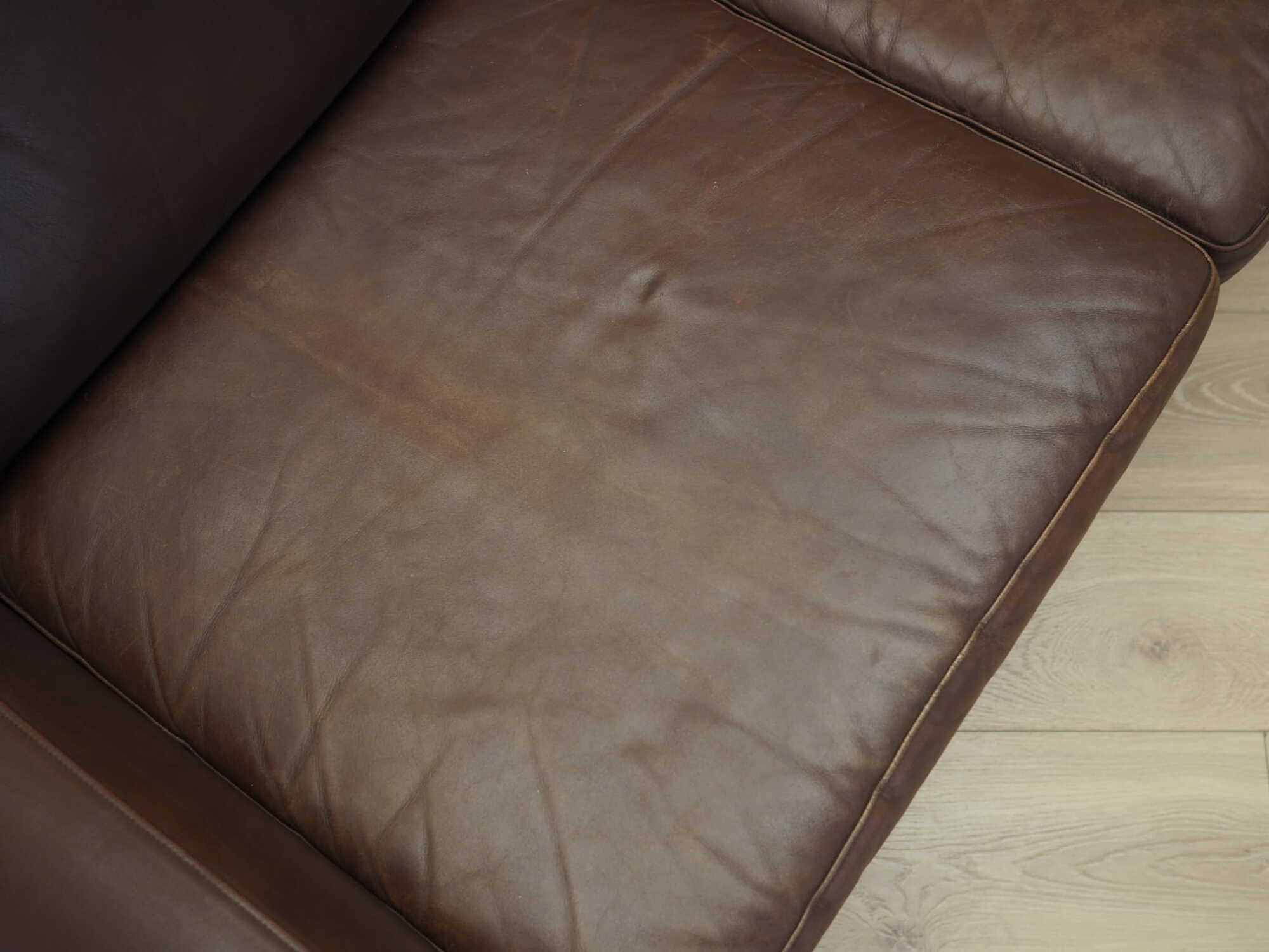 Sofa Leder Braun 1960er Jahre 9