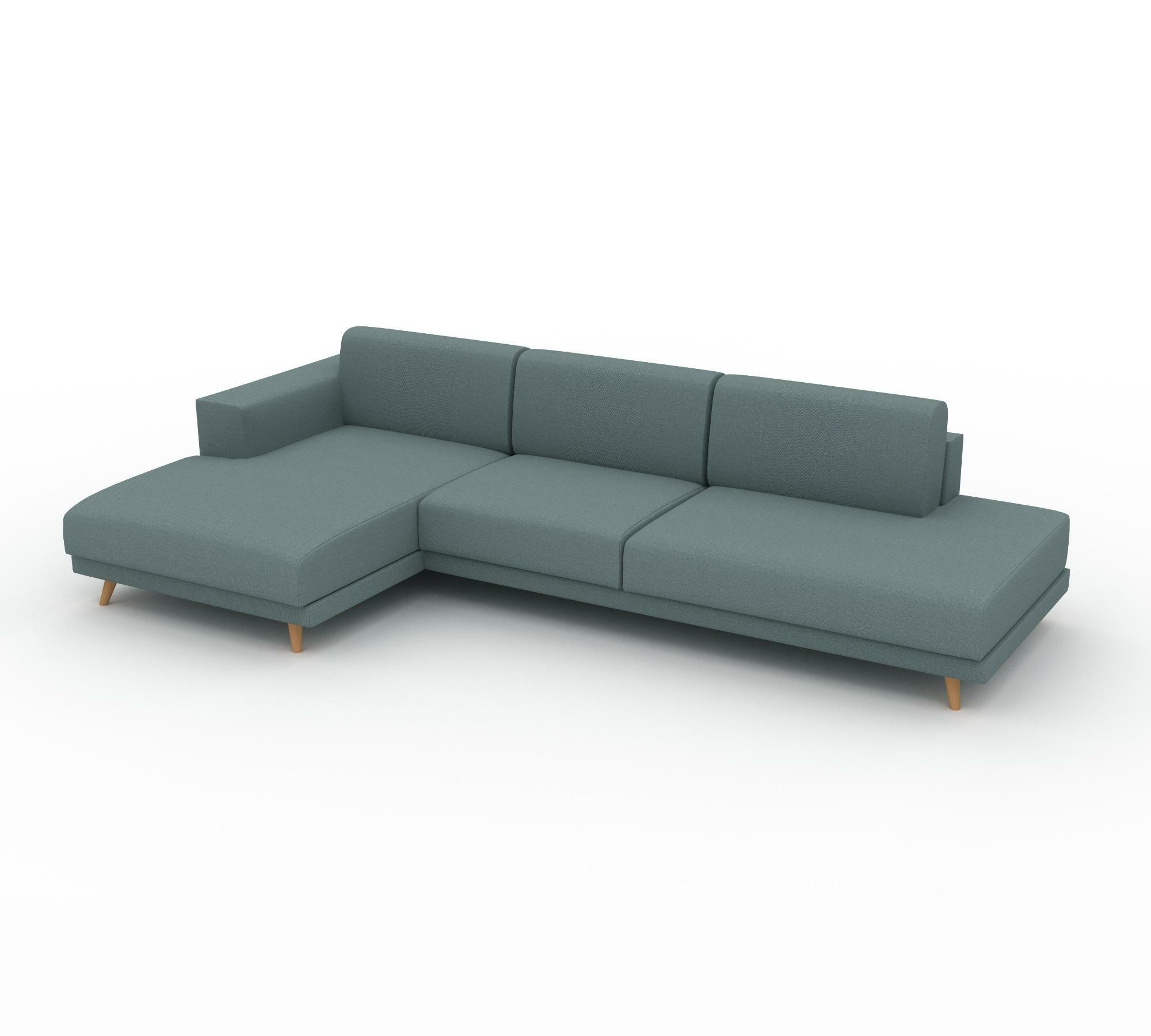 Ecksofa TYME im Scandi Style Récamiere Links Taubenblau 1