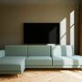 Ecksofa TYME im Scandi Style Récamiere Links Taubenblau 0