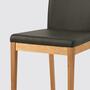 2x Dining chair faux leather with oak accents 1