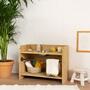 Kinderwaschbecken aus Holz und Metall sand 1