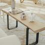 Couchtisch mit massiver Holzplatte Unbehandelte Holzoptik 0