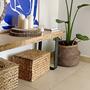 Couchtisch mit massiver Holzplatte Unbehandelte Holzoptik 1