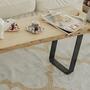 Couchtisch mit massiver Holzplatte Unbehandelte Holzoptik 2