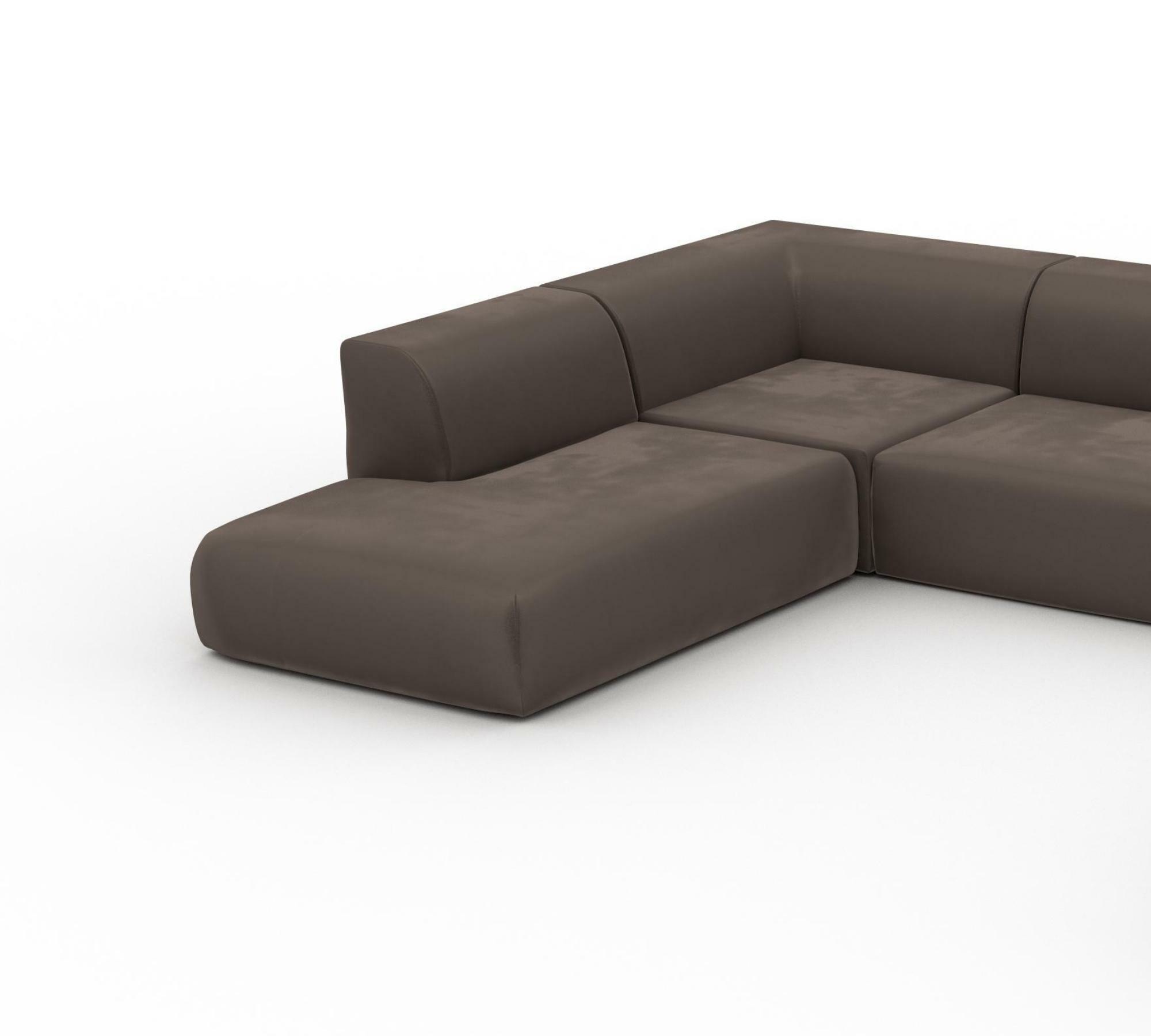 Pyllow Sofalandschaft Samt Taupe Grau 2