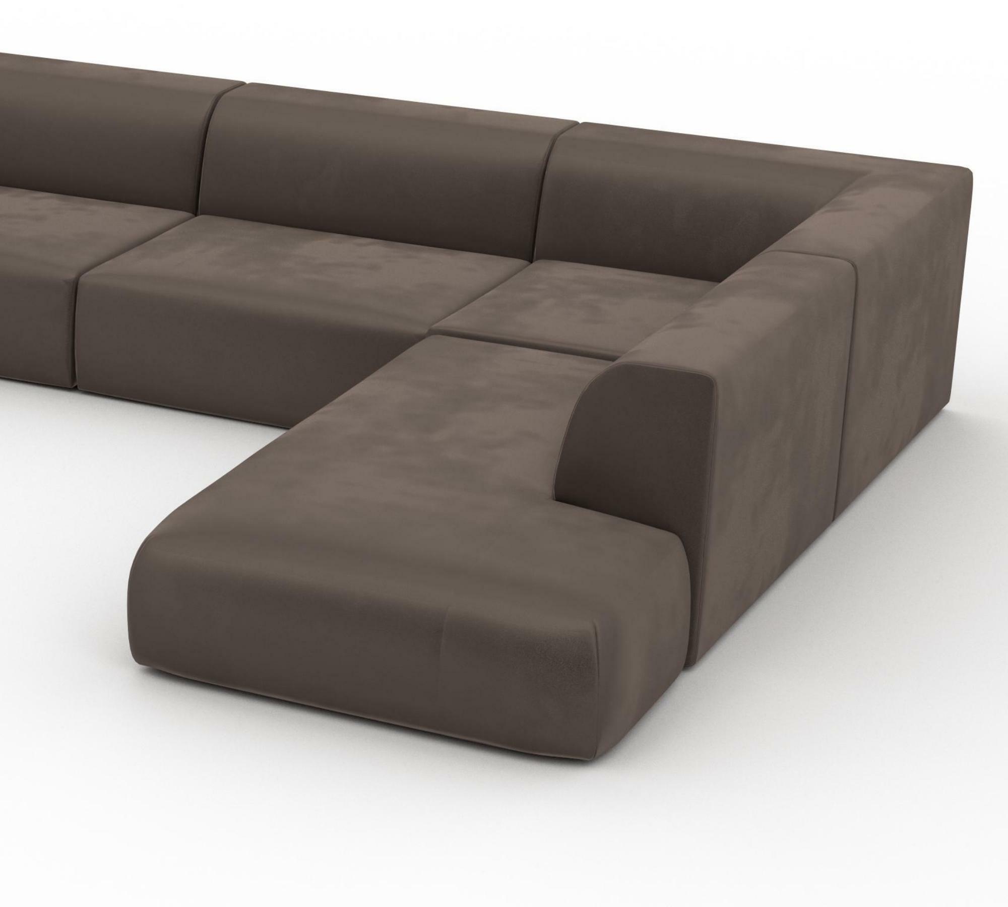 Pyllow Sofalandschaft Samt Taupe Grau 4