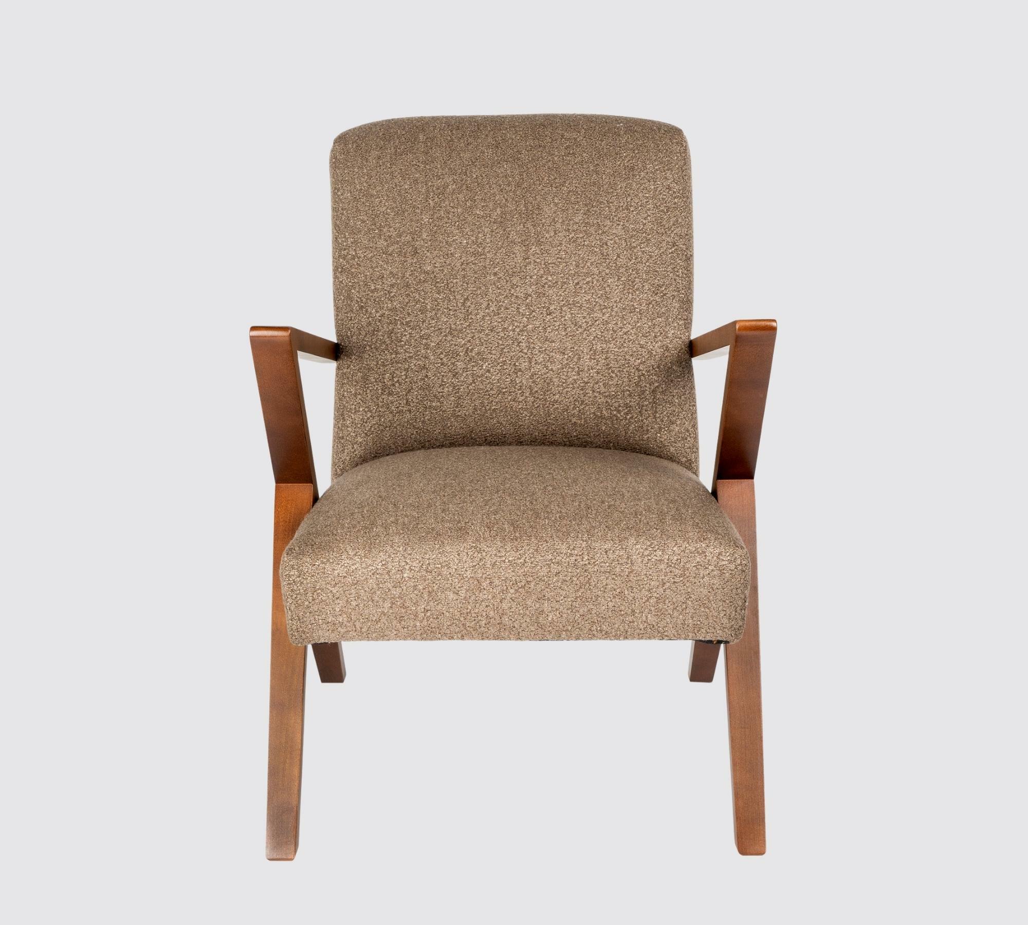 Cocoli-Exclusive Bouclé-Armlehnstuhl Braun 1