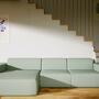 Minimalistisches Designer 3er Ecksofa Mintgrün 0
