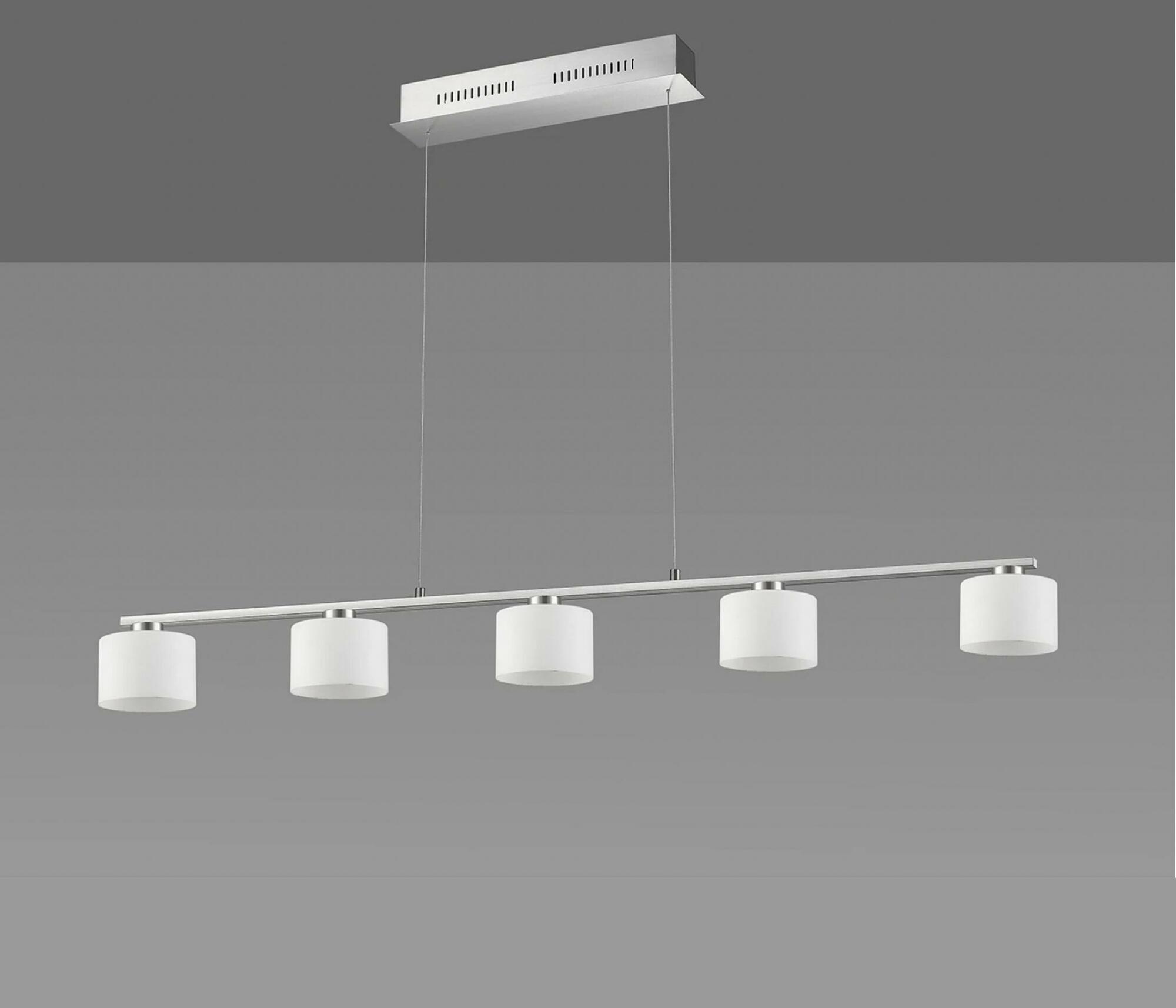 5-Flammige Pendellampe Edelstahl 0