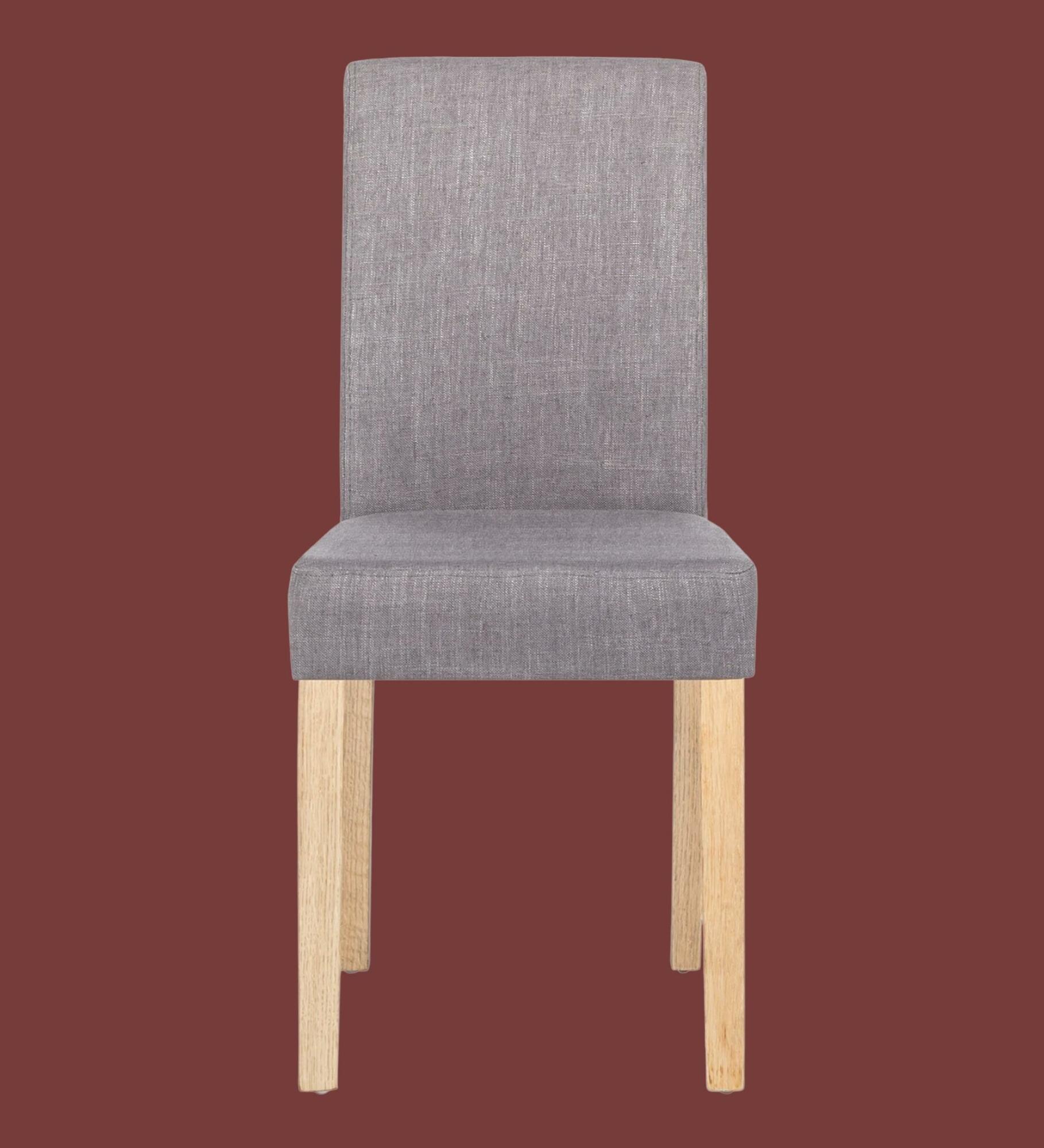Upholstered chair Nella II linen fabric grey set of 2 1