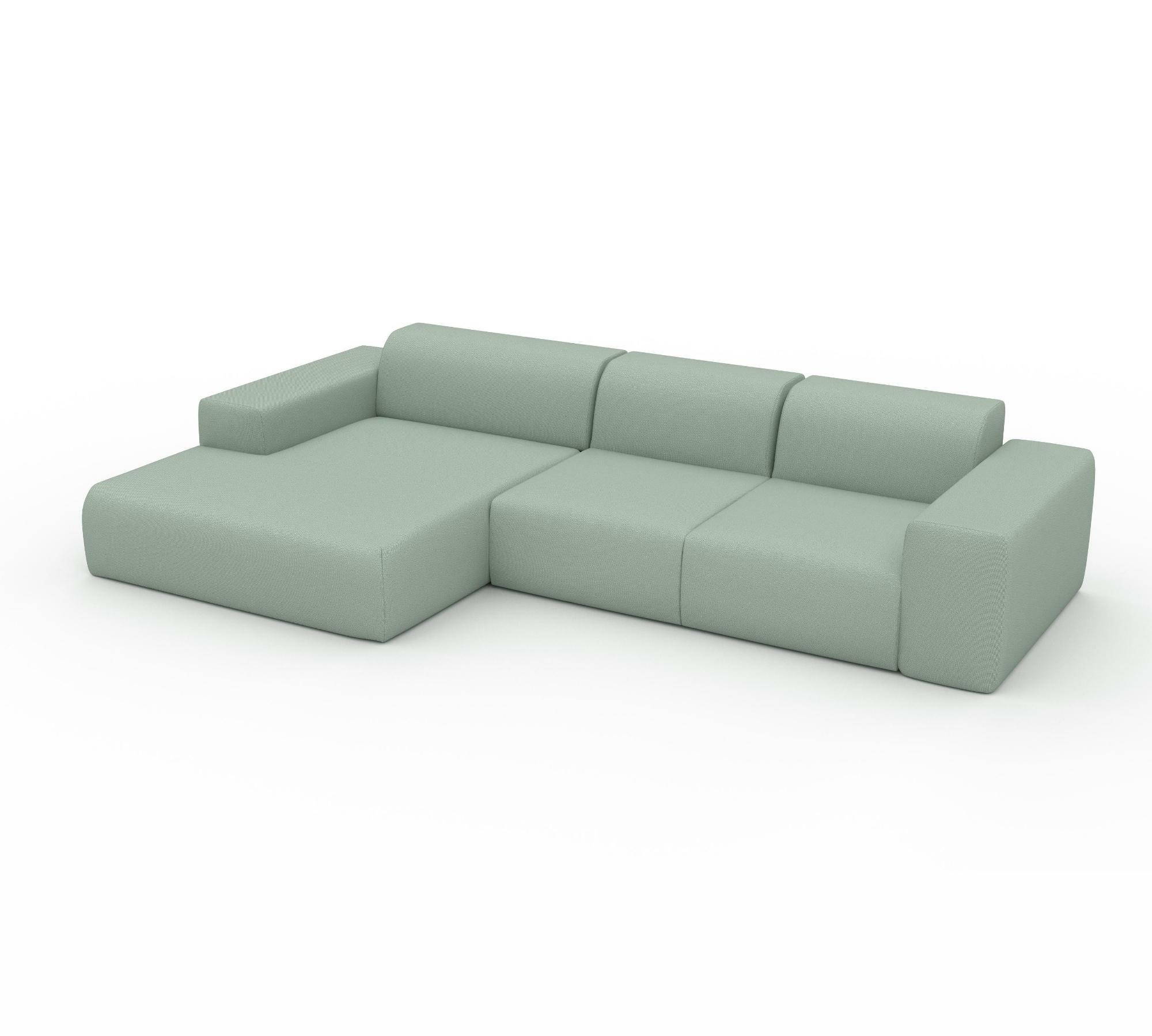 Minimalistisches Designer 3er Ecksofa Mintgrün 1