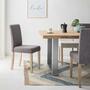 Upholstered chair Nella II linen fabric grey set of 2 5