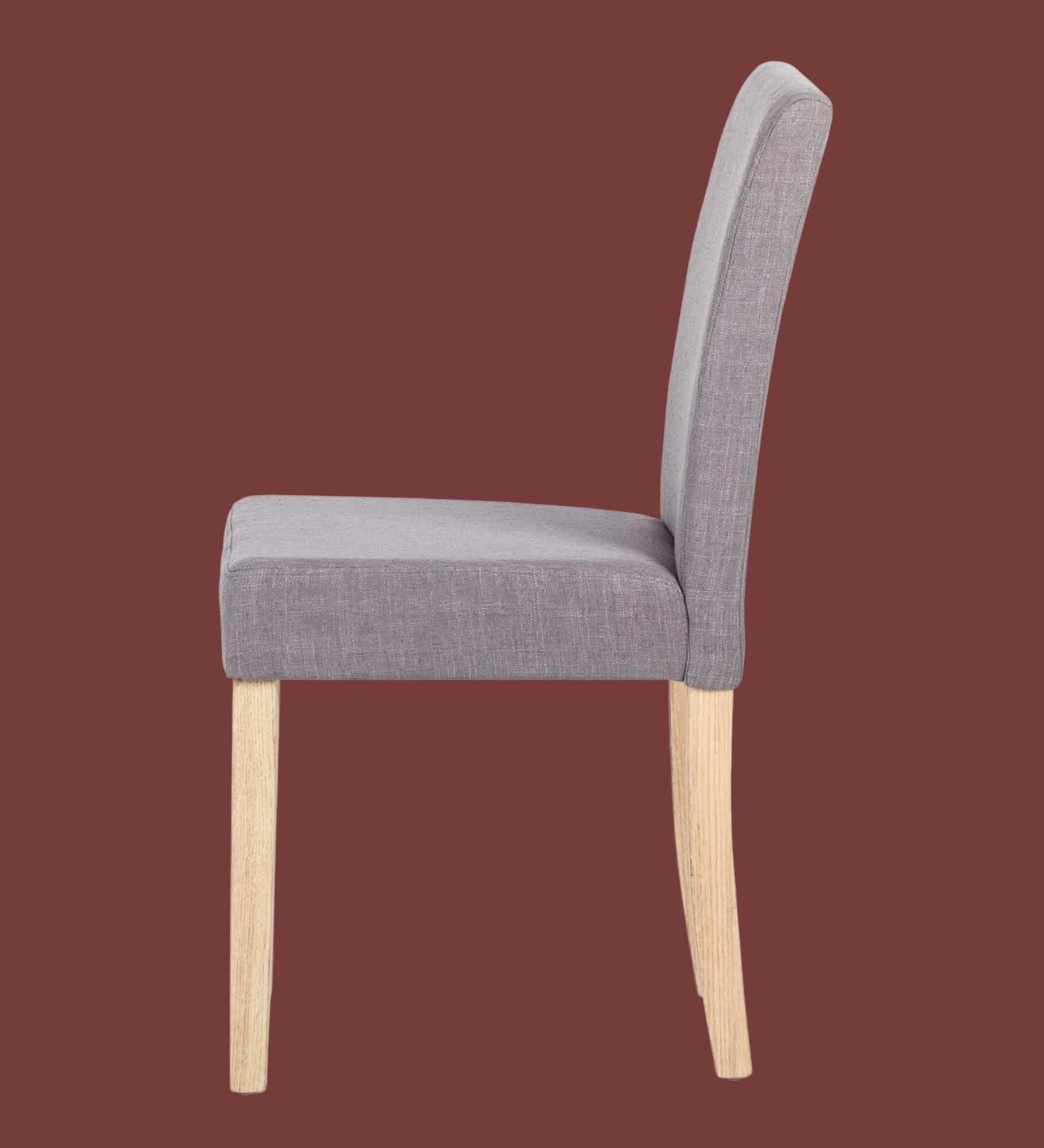 Upholstered chair Nella II linen fabric grey set of 2 2