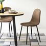 2x Upholstered chair with slender legs faux leather brown 5