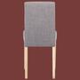 Upholstered chair Nella II linen fabric grey set of 2 3