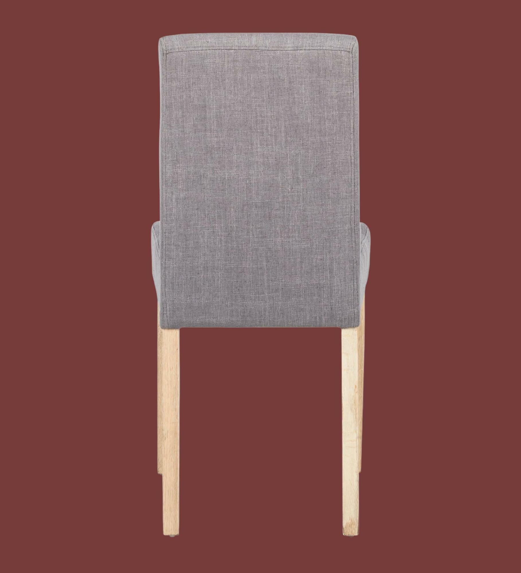 Upholstered chair Nella II linen fabric grey set of 2 3