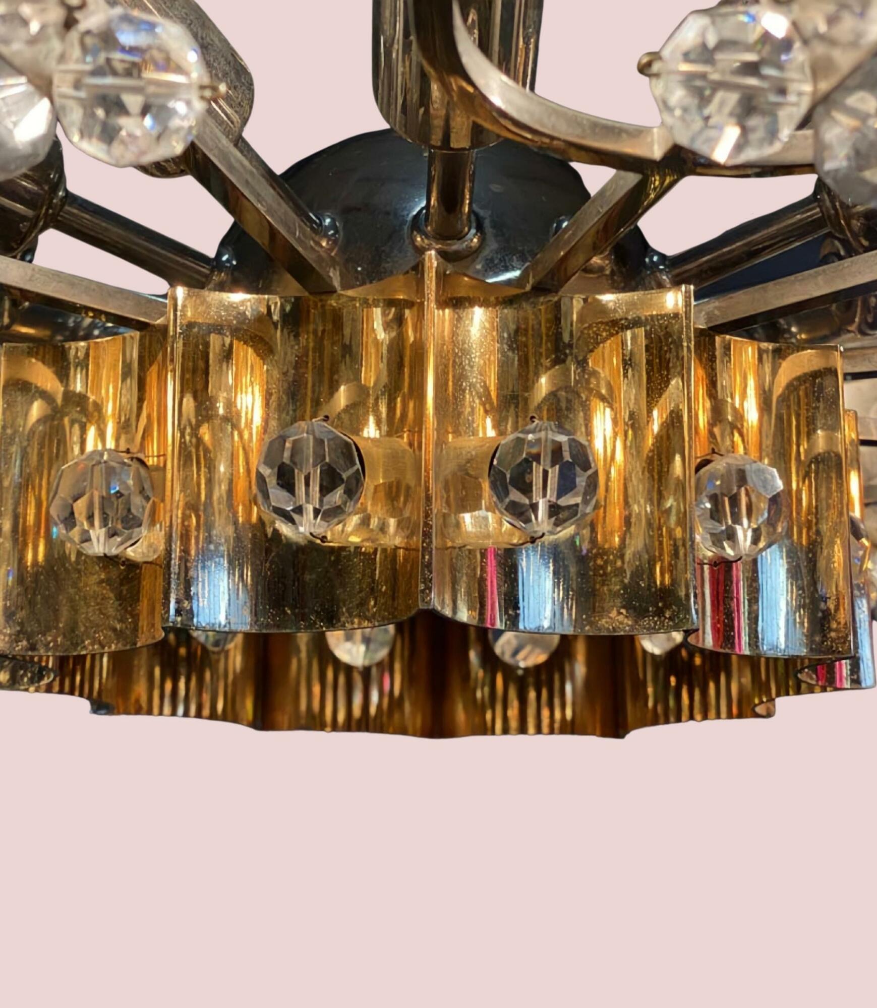 Messing-Kronleuchter im Hollywood Regency Stil 3