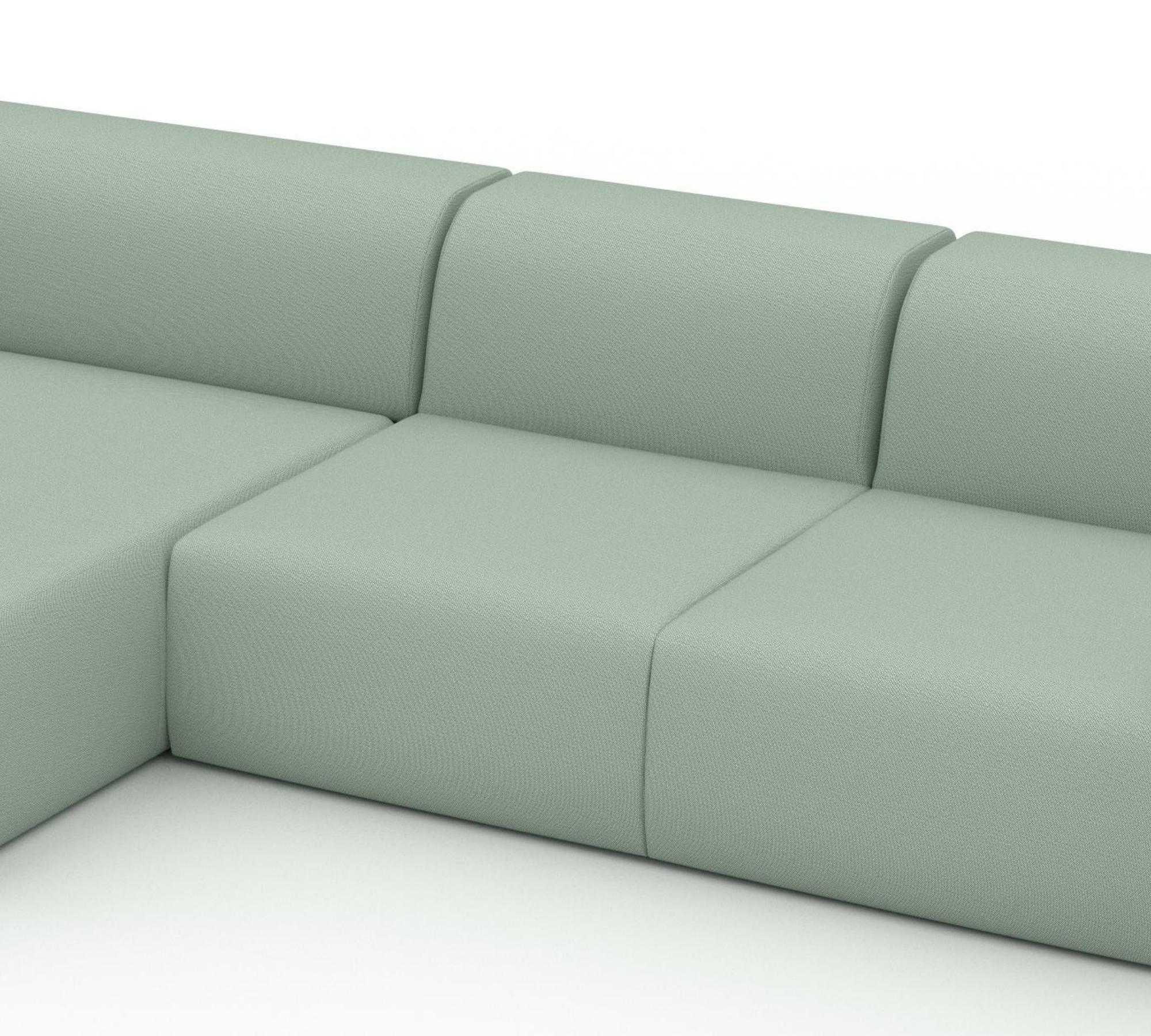 Minimalistisches Designer 3er Ecksofa Mintgrün 3
