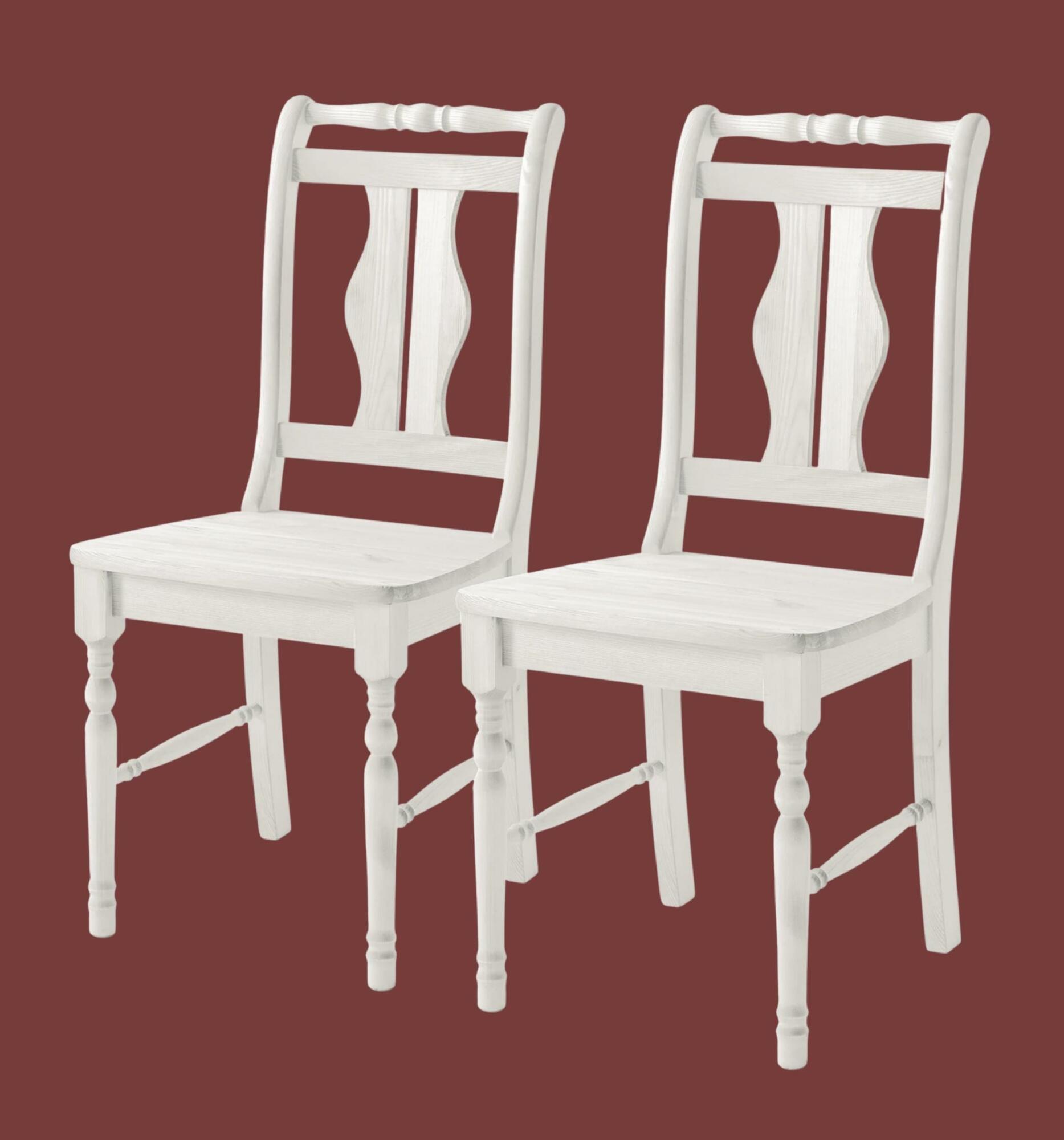 2x Stuhl Landhausstil Weiß 0