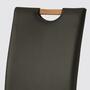 2x Dining chair faux leather with oak accents 2