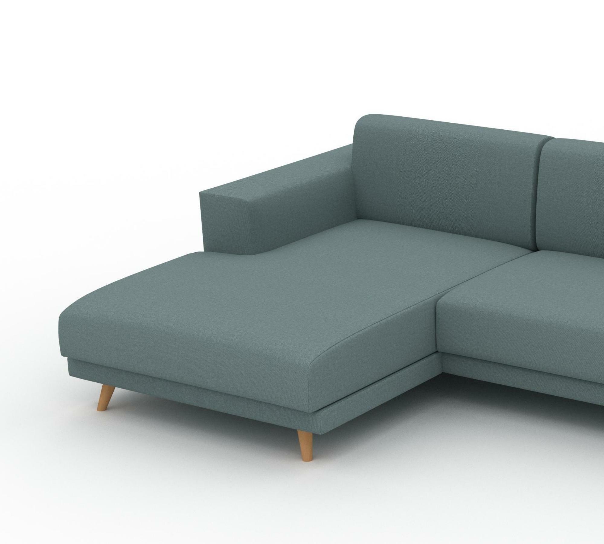 Ecksofa TYME im Scandi Style Récamiere Links Taubenblau 2