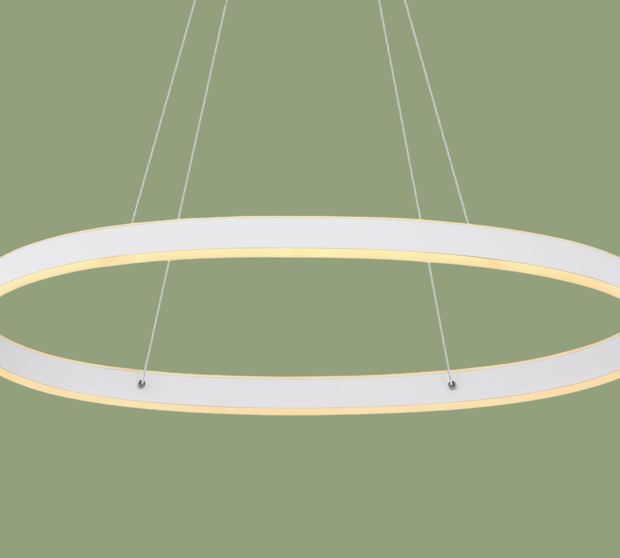 LED-Pendelleuchte Oval Weiß 0