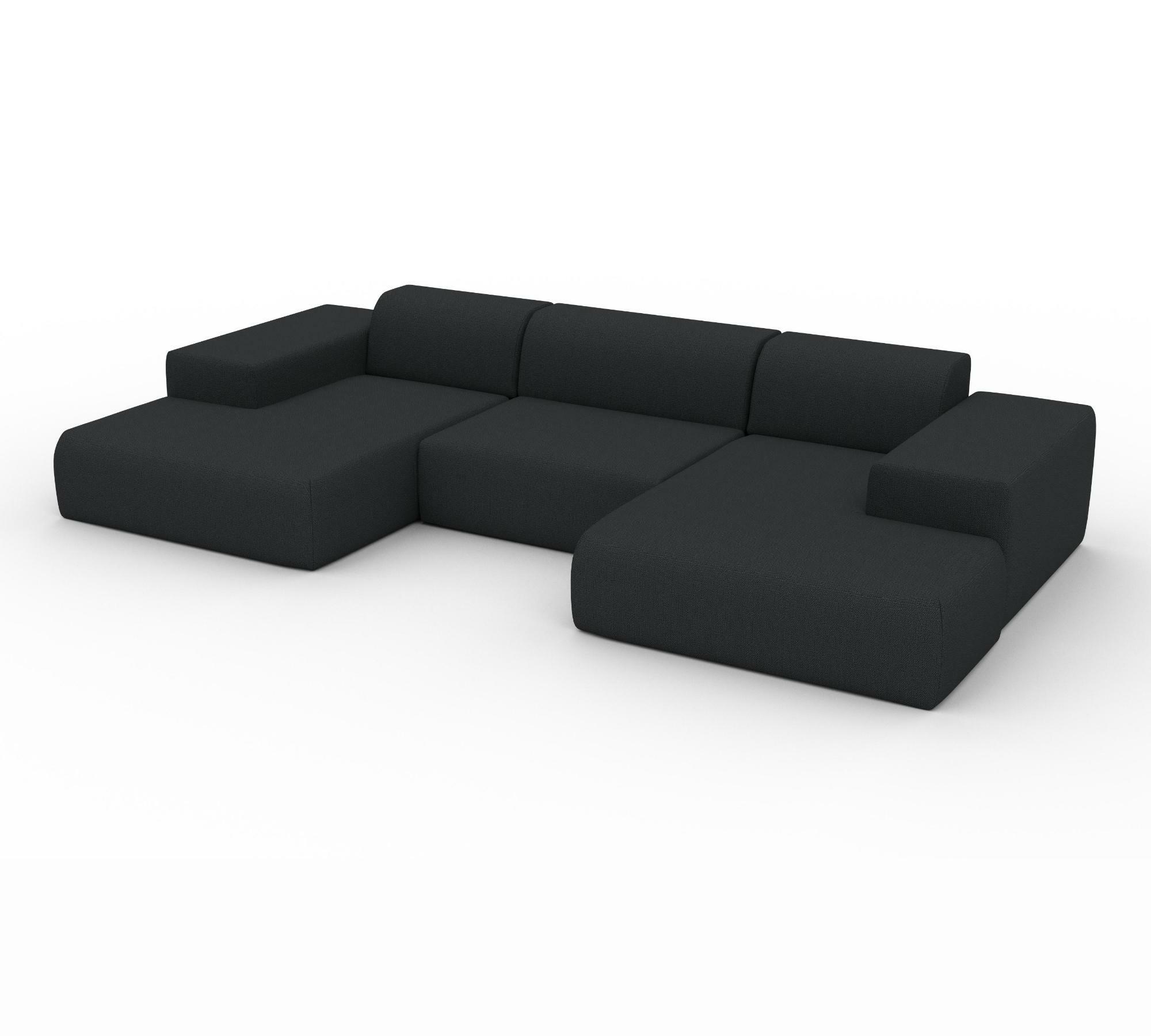 Großes Sofa U-Form PYLLOW Nachtschwarz 1