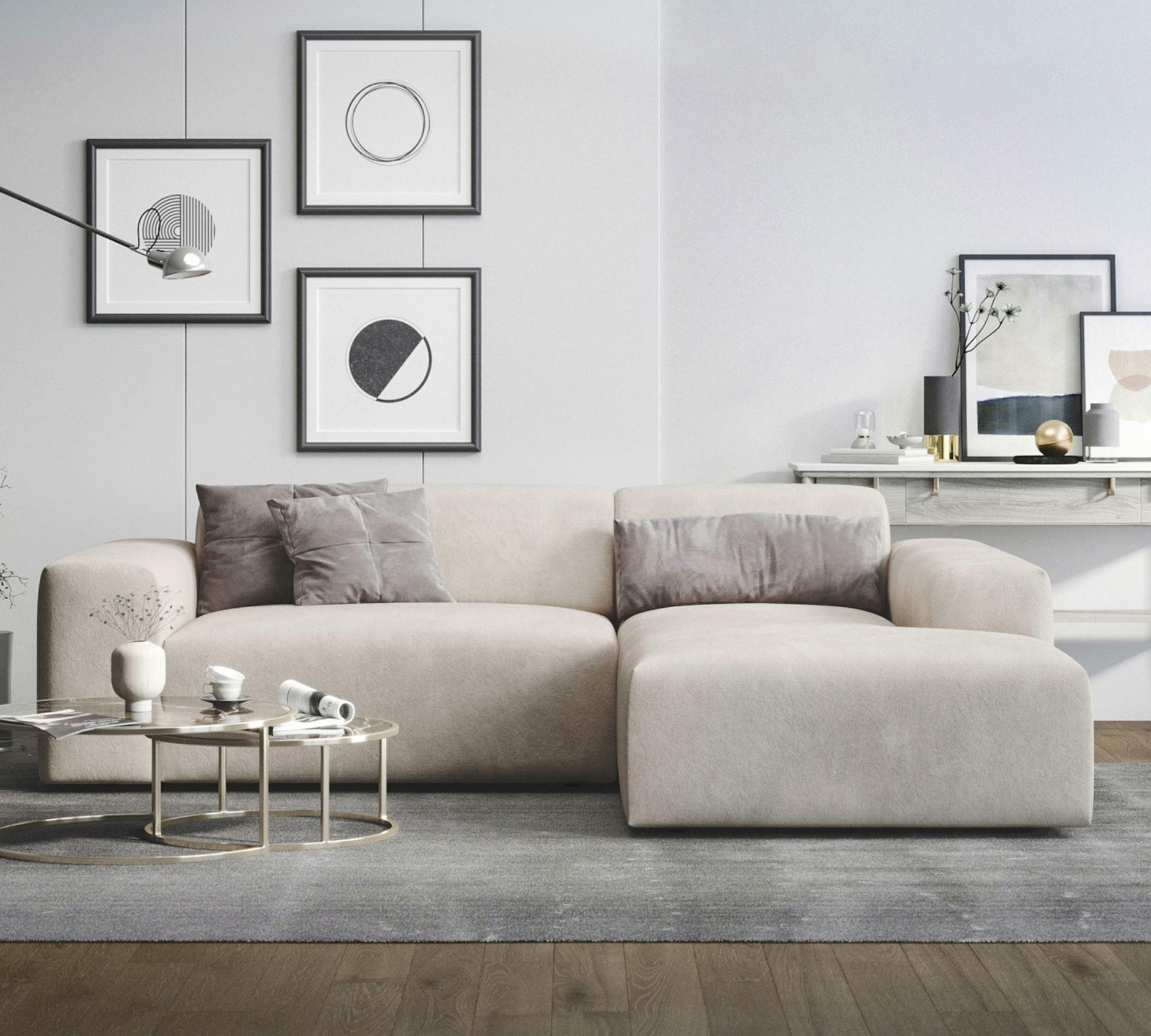 2-Sitzer Karen Récamiere Rechts Samt Beige 0