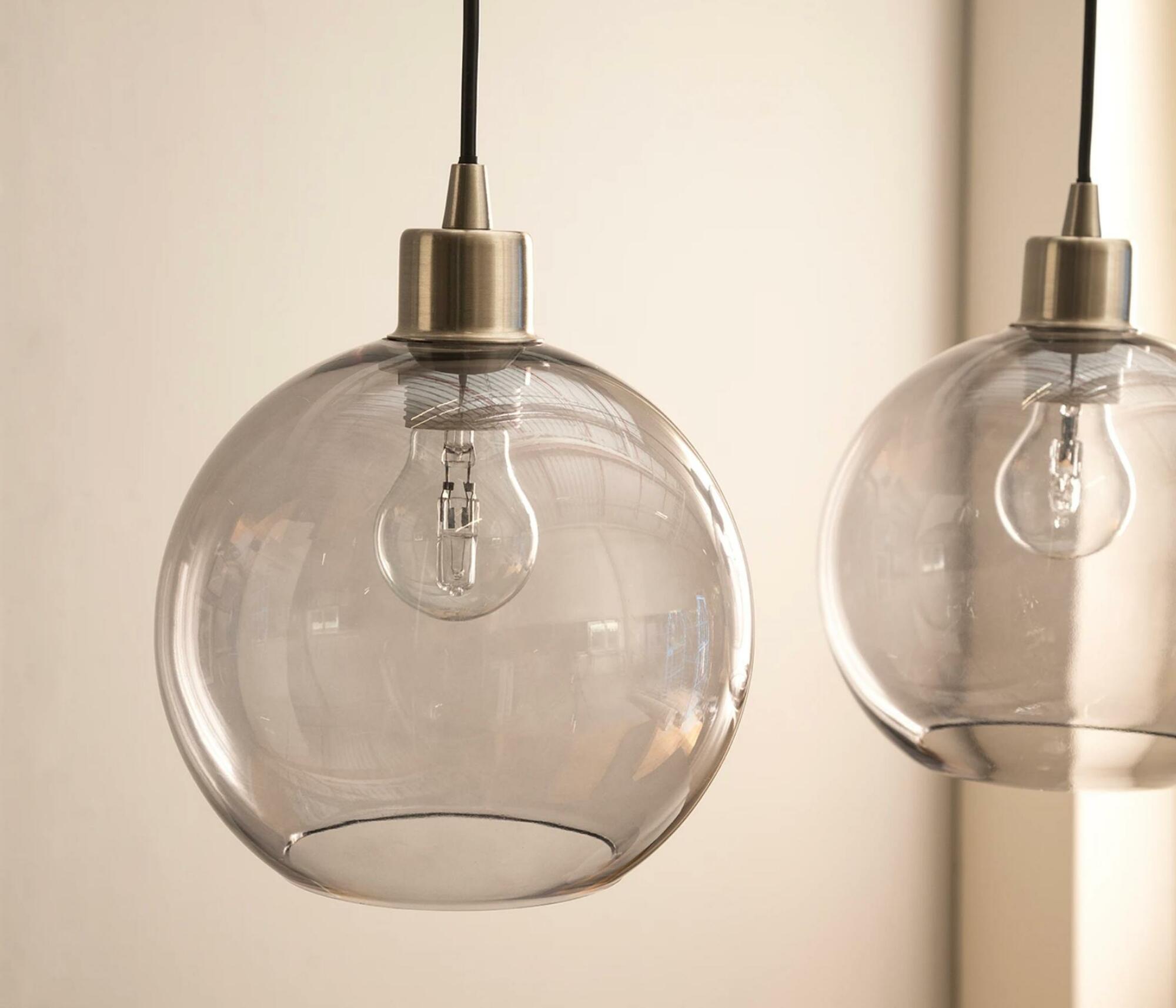 Pendant lamp Elven II Iron / Glass 3-lamp 4