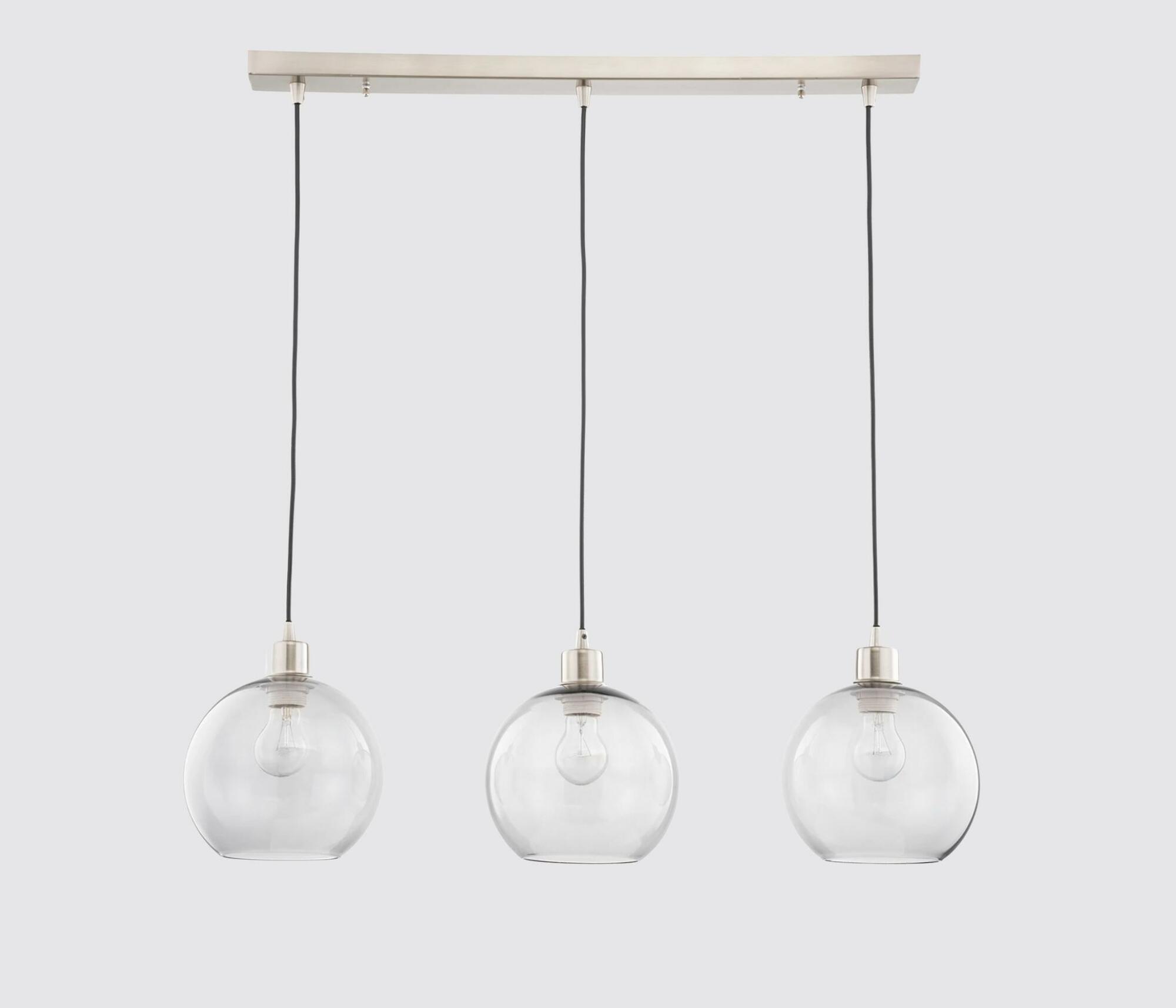 Pendant lamp Elven II Iron / Glass 3-lamp 2