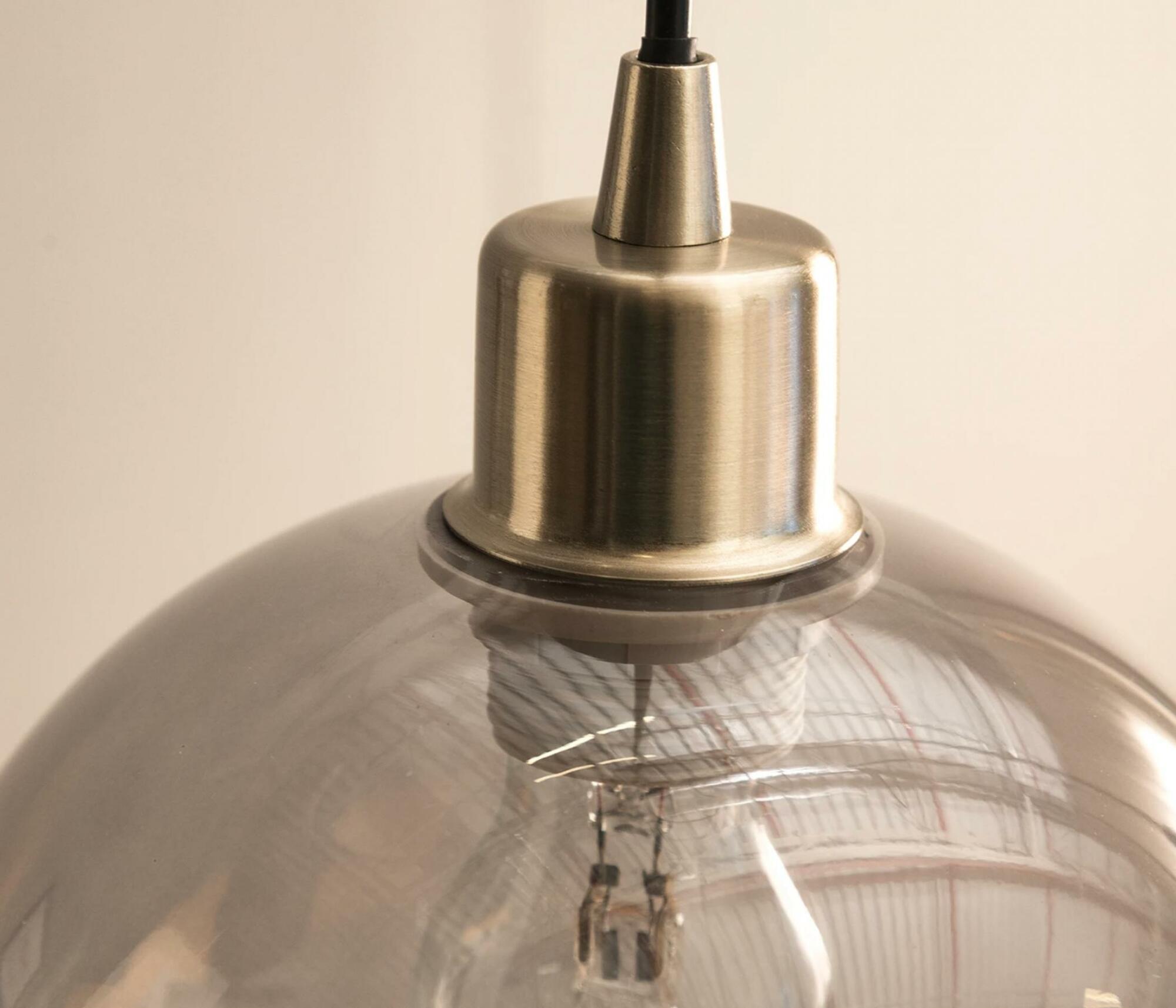 Pendant lamp Elven II Iron / Glass 3-lamp 3