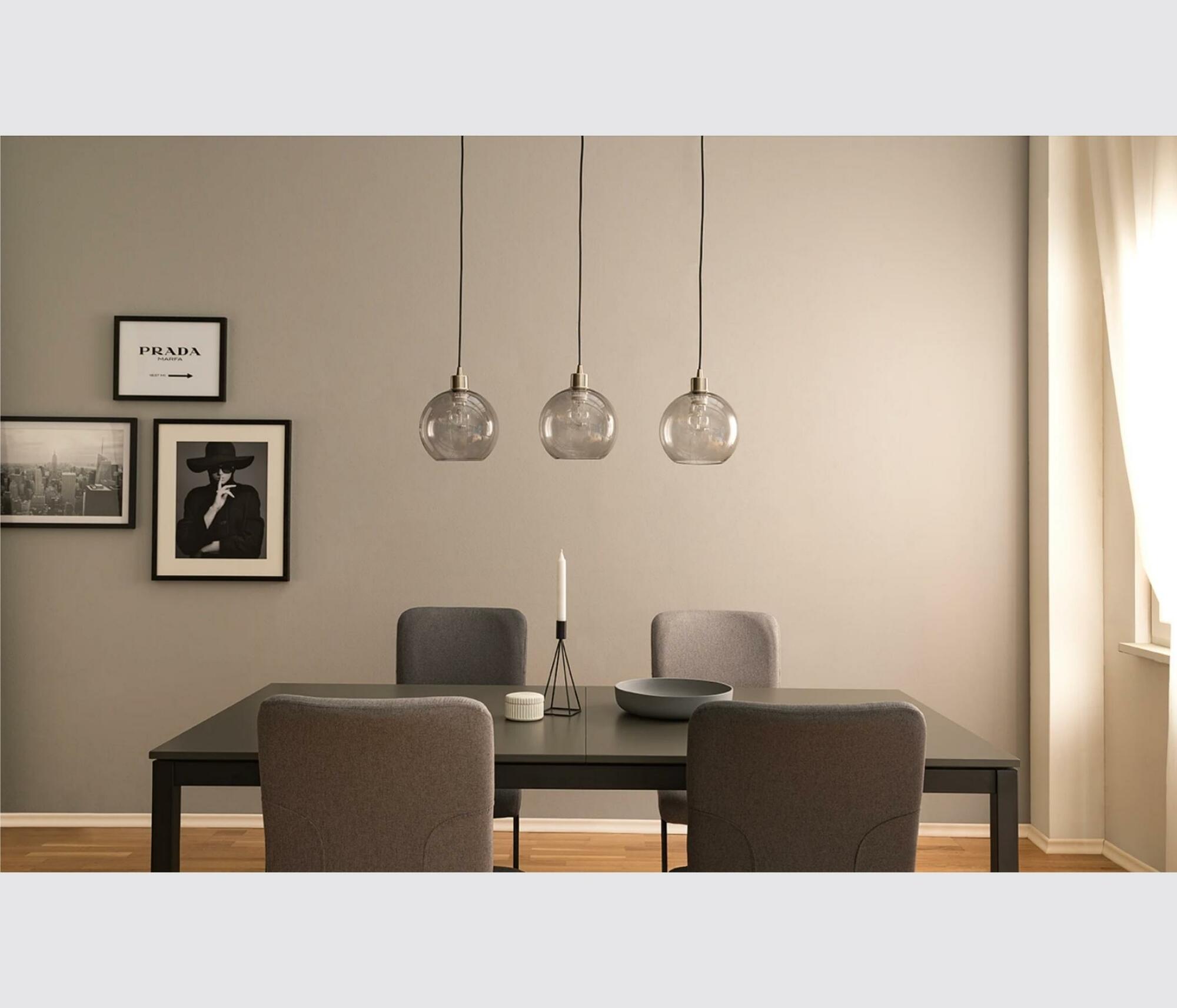 Pendant lamp Elven II Iron / Glass 3-lamp 6