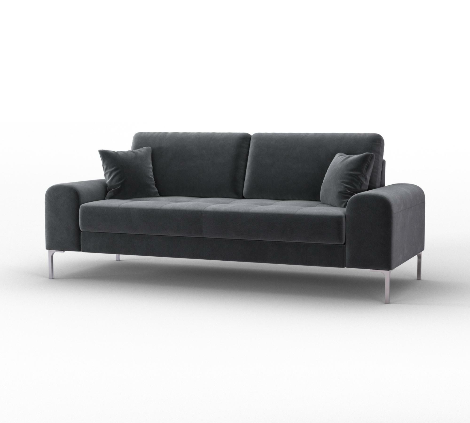 3-Sitzer Sofa Rime Samt Grau 2