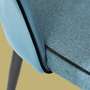 2x Esszimmerstuhl mit Rückenaussparung Samt / Webstoff Blau 4