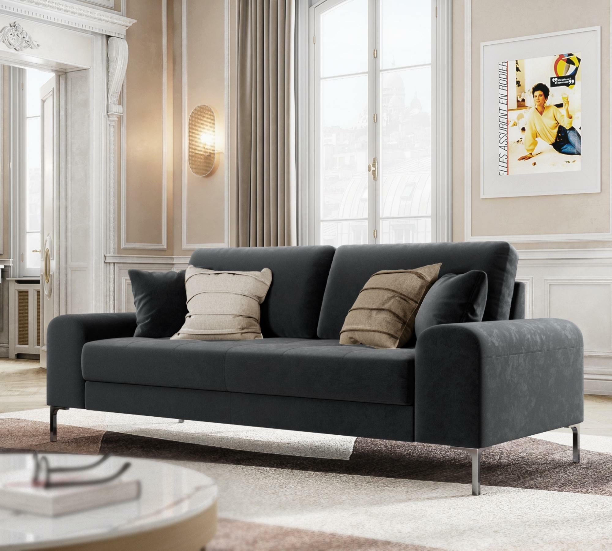 3-Sitzer Sofa Rime Samt Grau 0