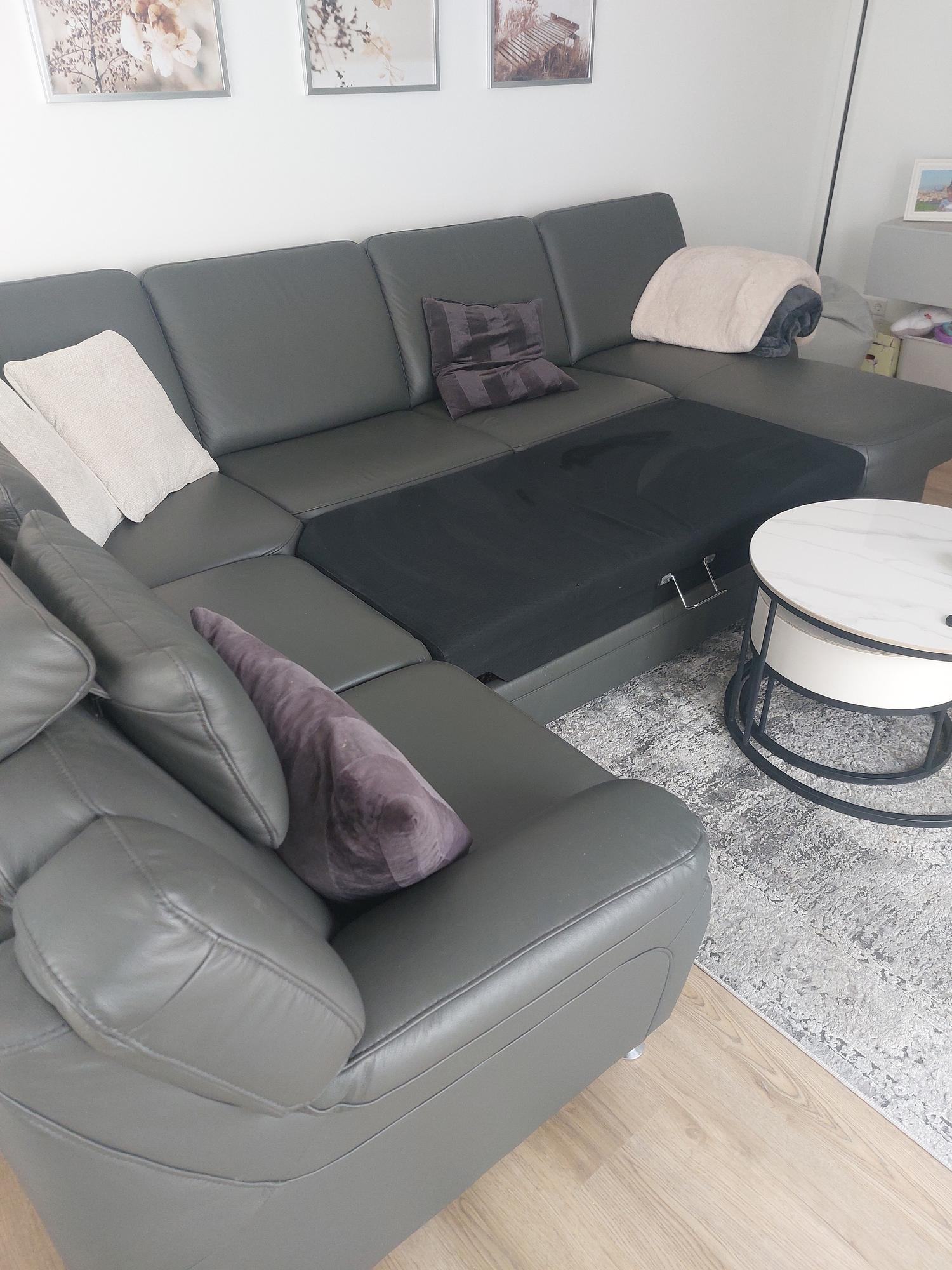 Anthracite Leather Sofa 1