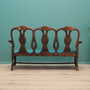 2x Vintage Chair & Bench Wood Velvet Blue 1970s 5