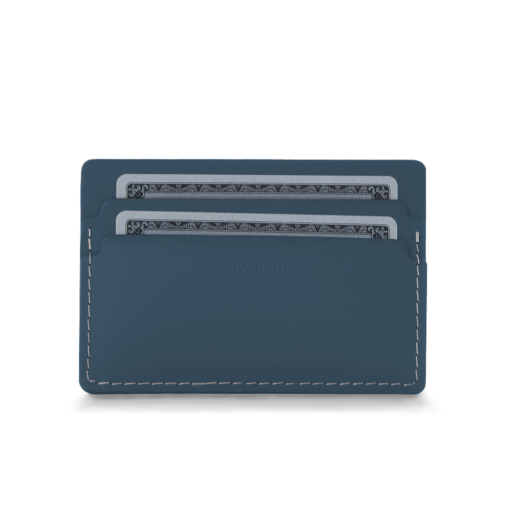 Kartenhalter 100% Recyceltes Leder Petrol 0