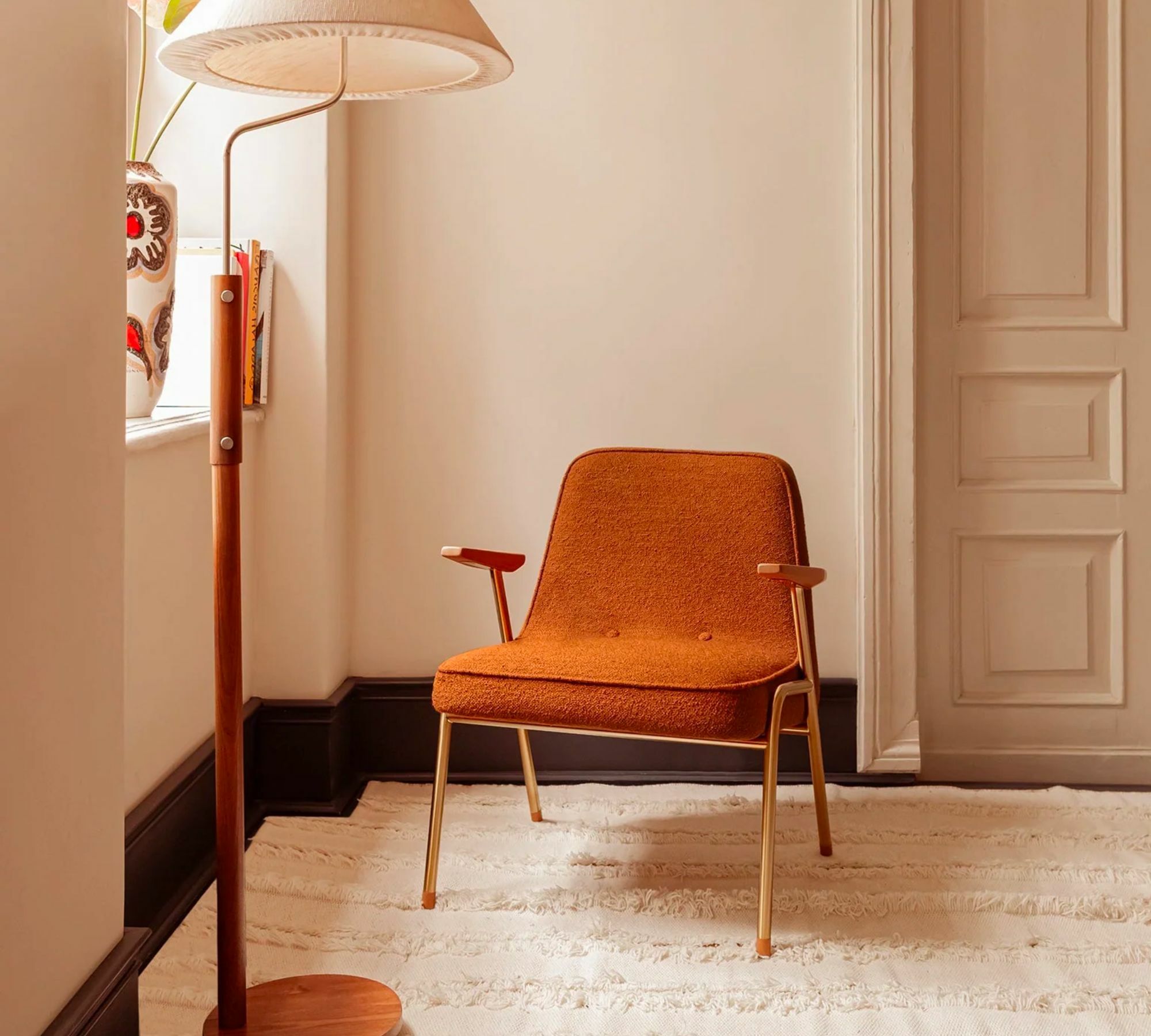 366 Sessel Holz Samt Flaschengrün 2