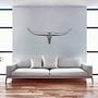 Bull Wanddeko Aluminium Silber 2