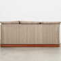 Vintage Sofa 3-Seater Teak Wood Textile Grey 1970s 3