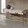 Console table made of fabric walnut wood 3271 6