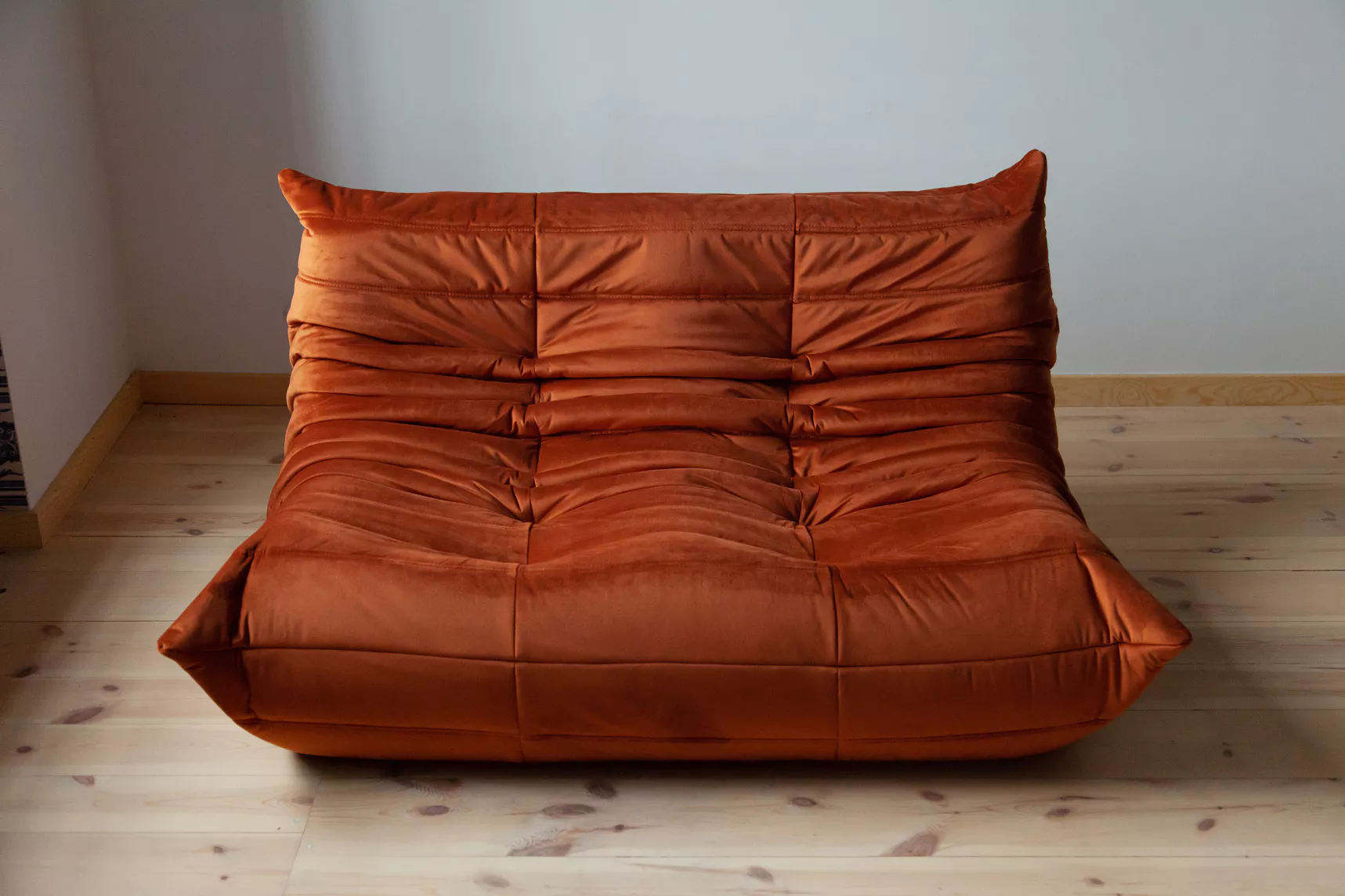 Togo Lounge Set 3-pc. Velvet Amber-Orange 2