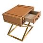 Eckbeistelltisch Leder Braun 6