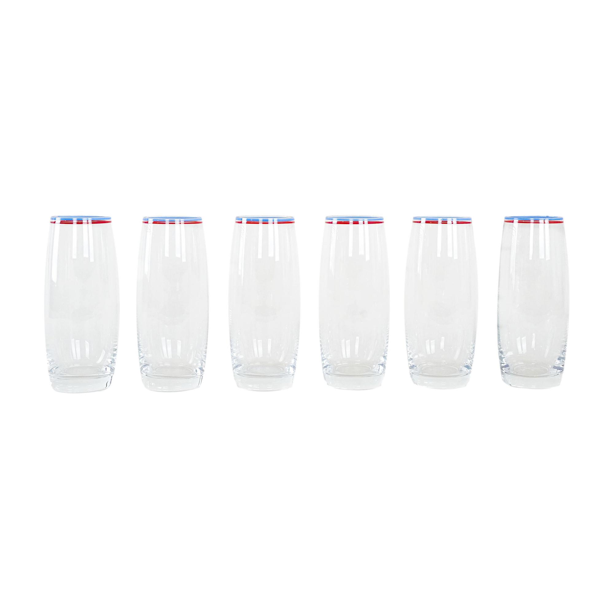 Glasses Set of 6 Transparent 1970s 0