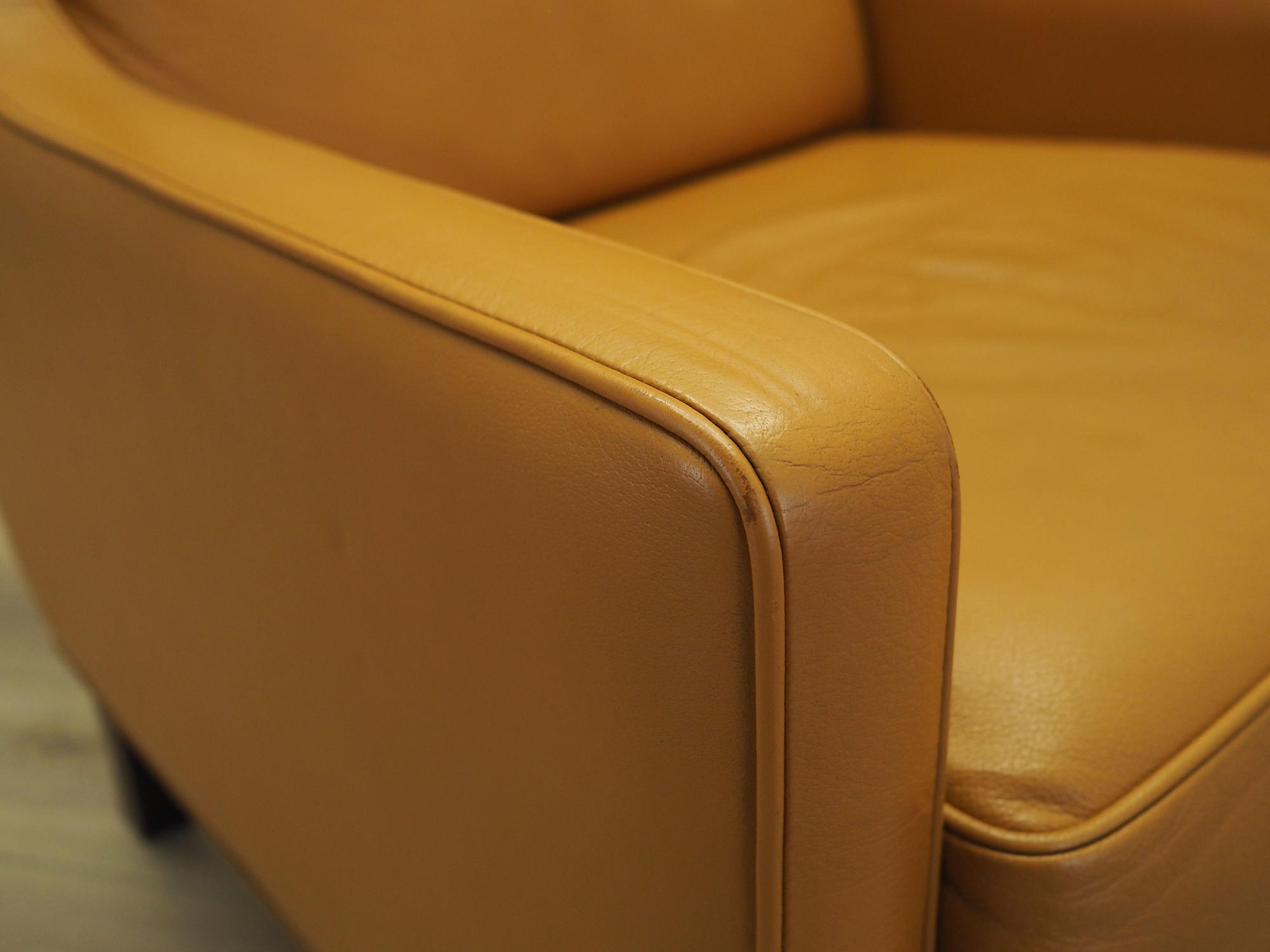 Armchair Leather Orange 1970s 11
