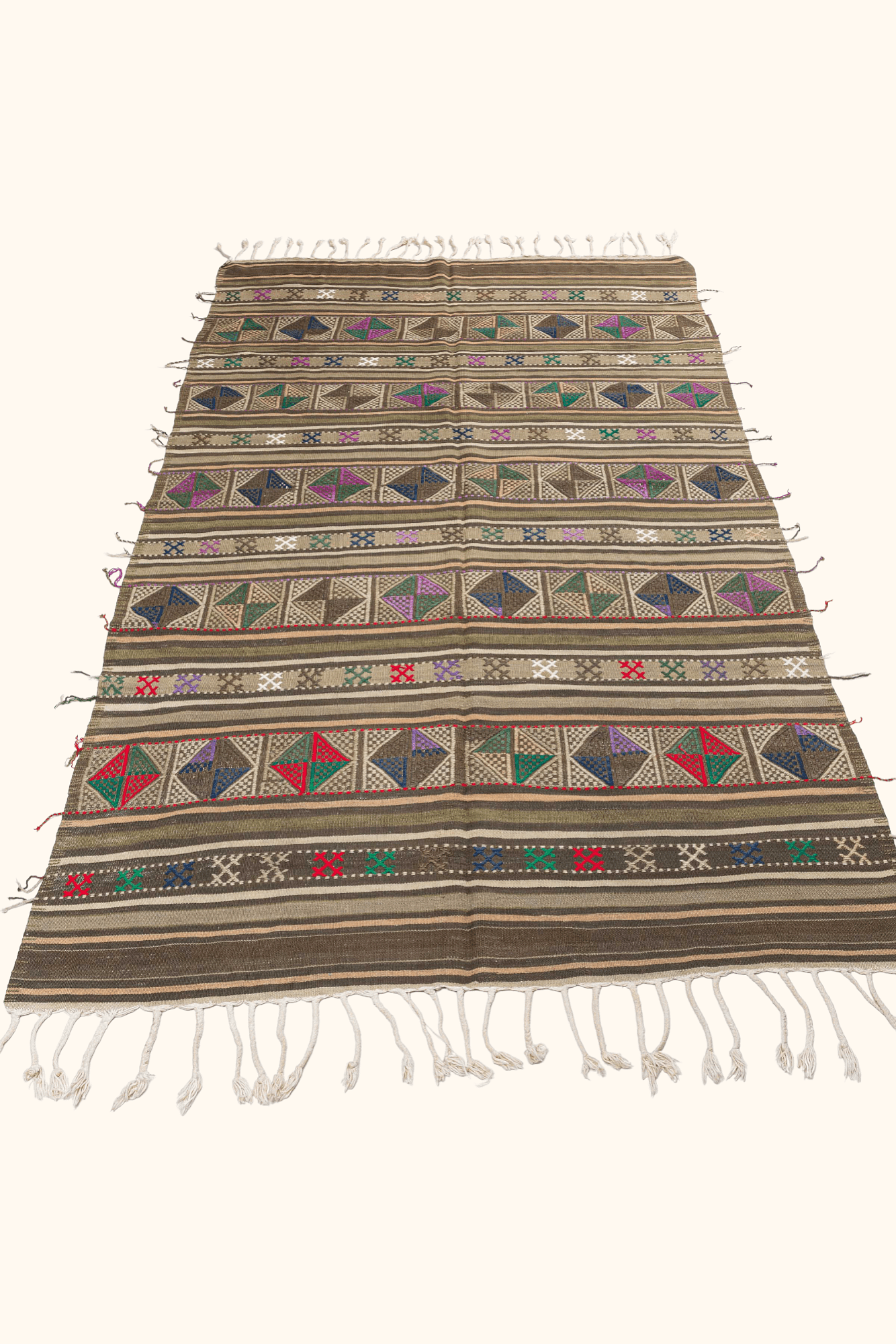 Vintage Kilim Teppich Wolle Mehrfarbig 4