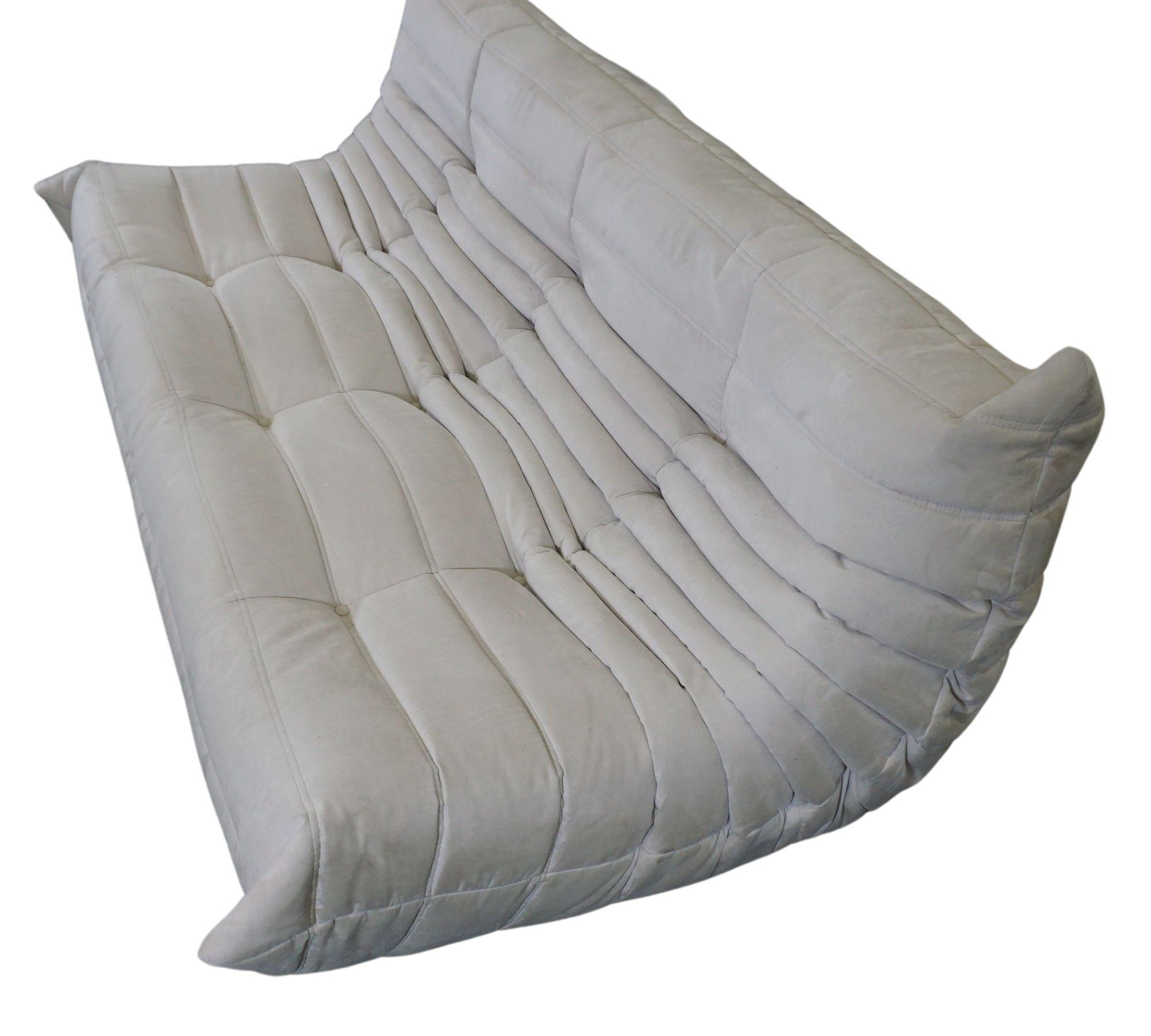 Togo Sofa 3-Sitzer Textil Hellgrau 4